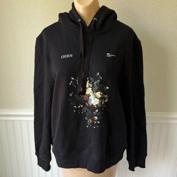 Erdem Designer Black Jayden Hoodie Sweatshirt Size Small - Picture 1 of 6
